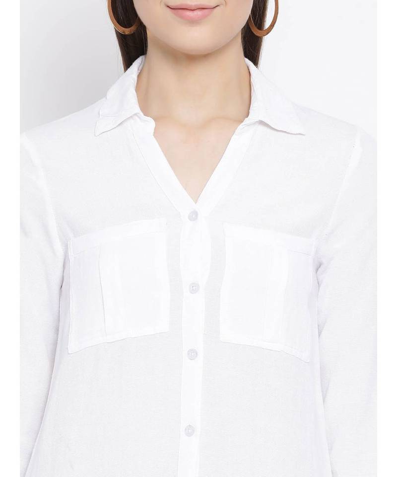 White plain Cotton Dress