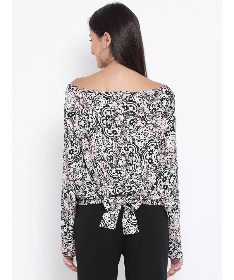 Black printed Cotton Top