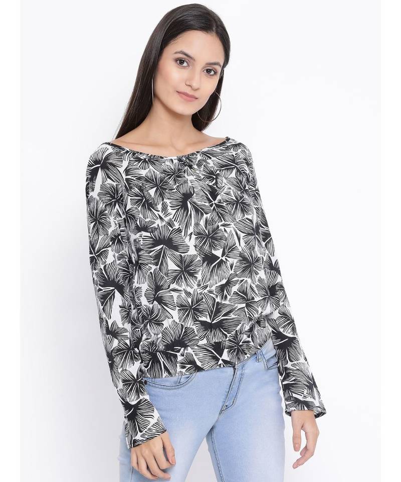 Black printed Cotton Top