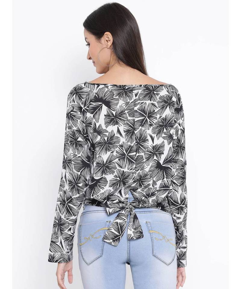Black printed Cotton Top