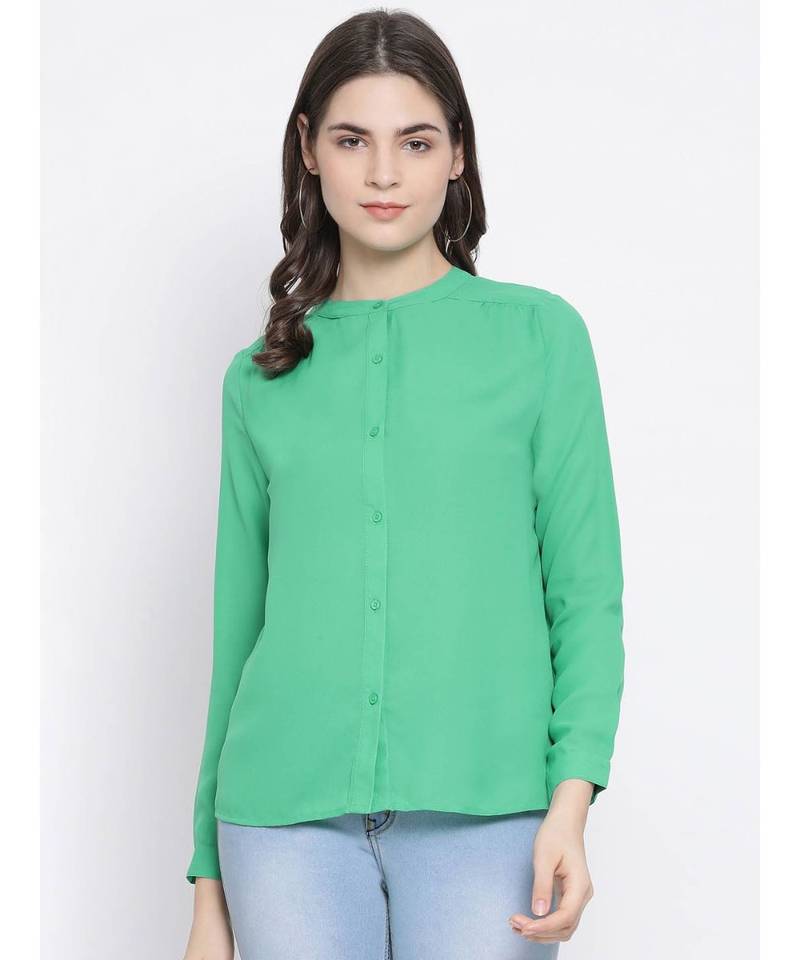 Green printed Cotton Shirt