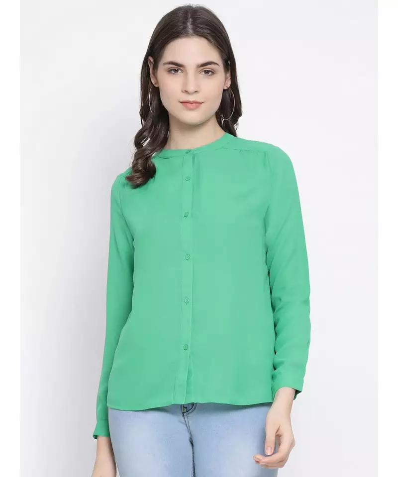 Green printed Cotton Shirt