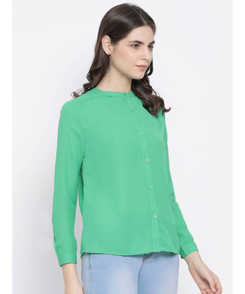 Green printed Cotton Shirt