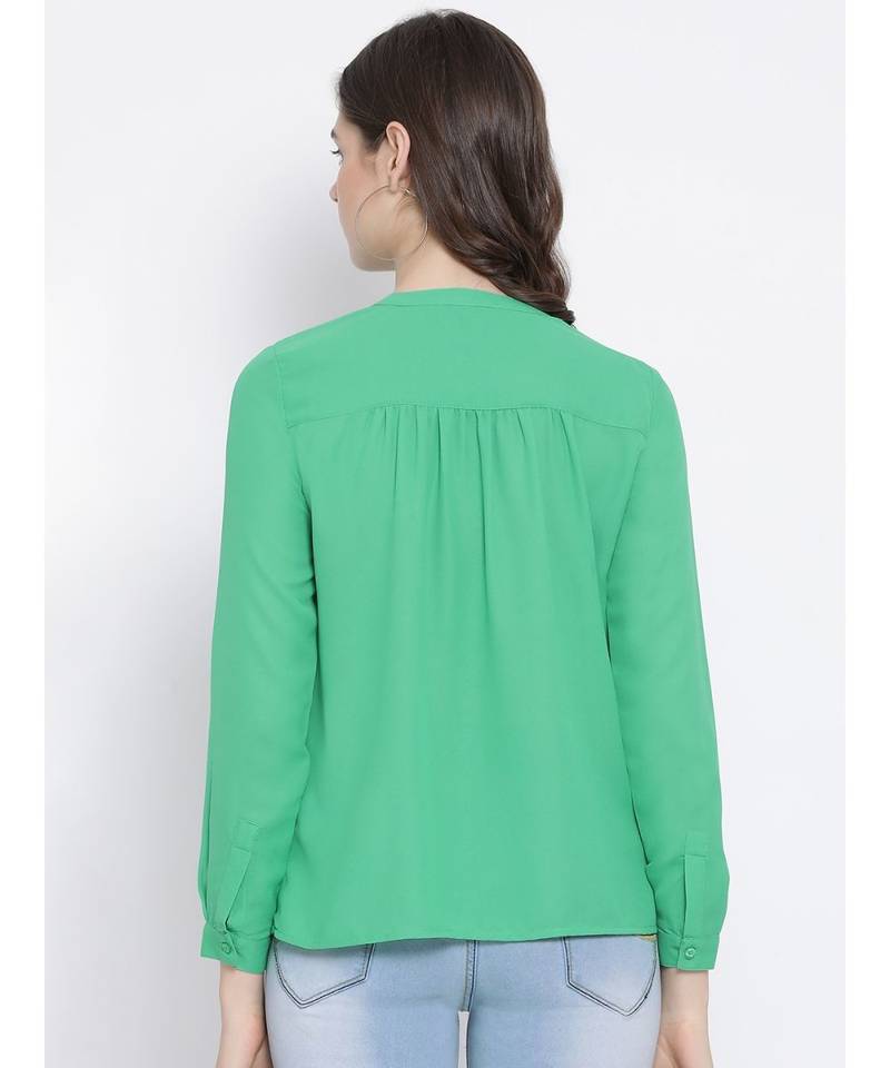 Green printed Cotton Shirt