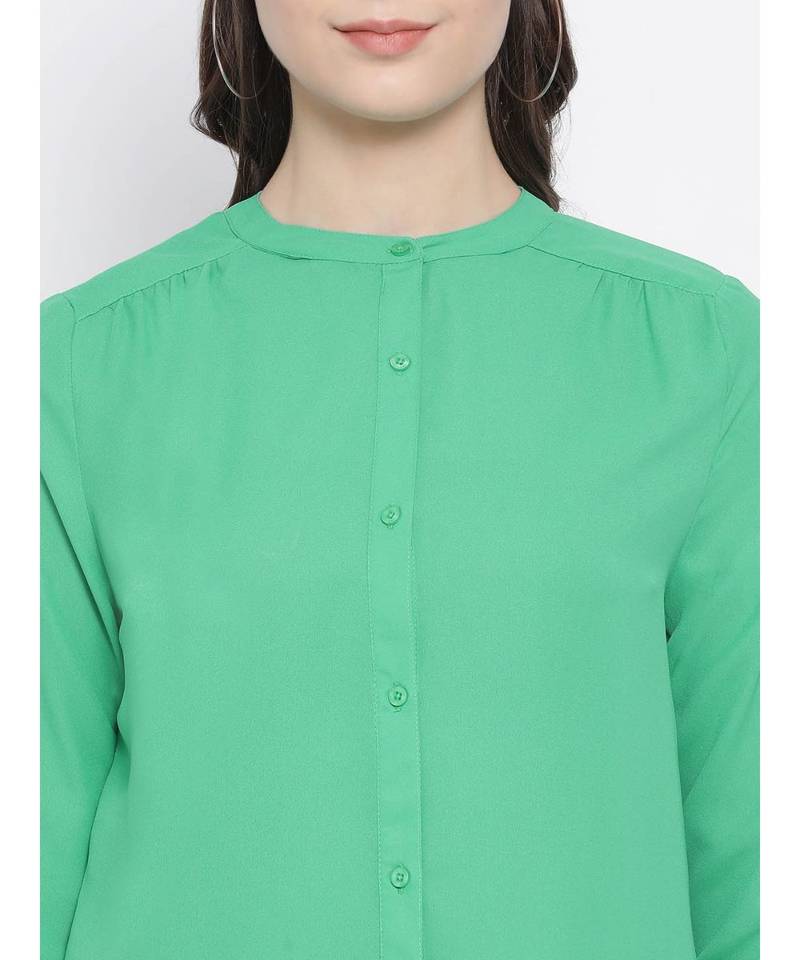 Green printed Cotton Shirt