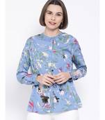 Blue printed Cotton Shirt