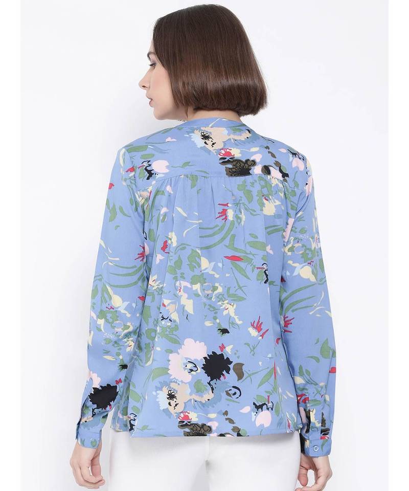 Blue printed Cotton Shirt