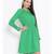 Green plain Polyester Dress