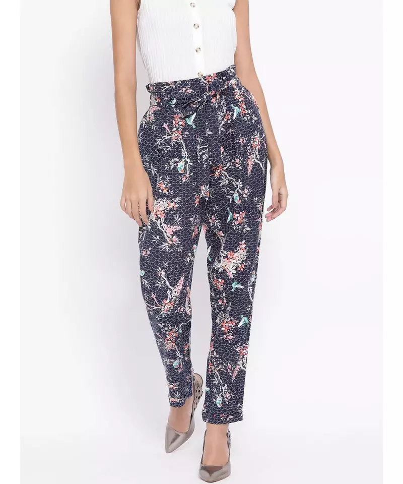 Grey printed Cotton Pant