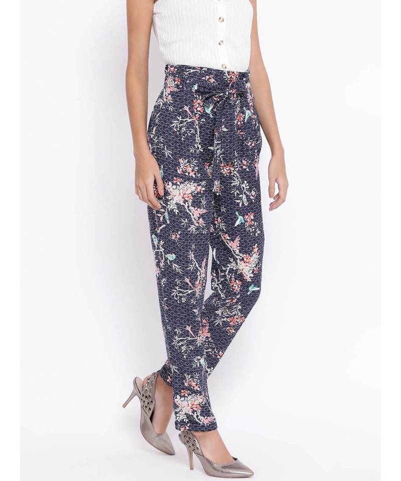 Grey printed Cotton Pant