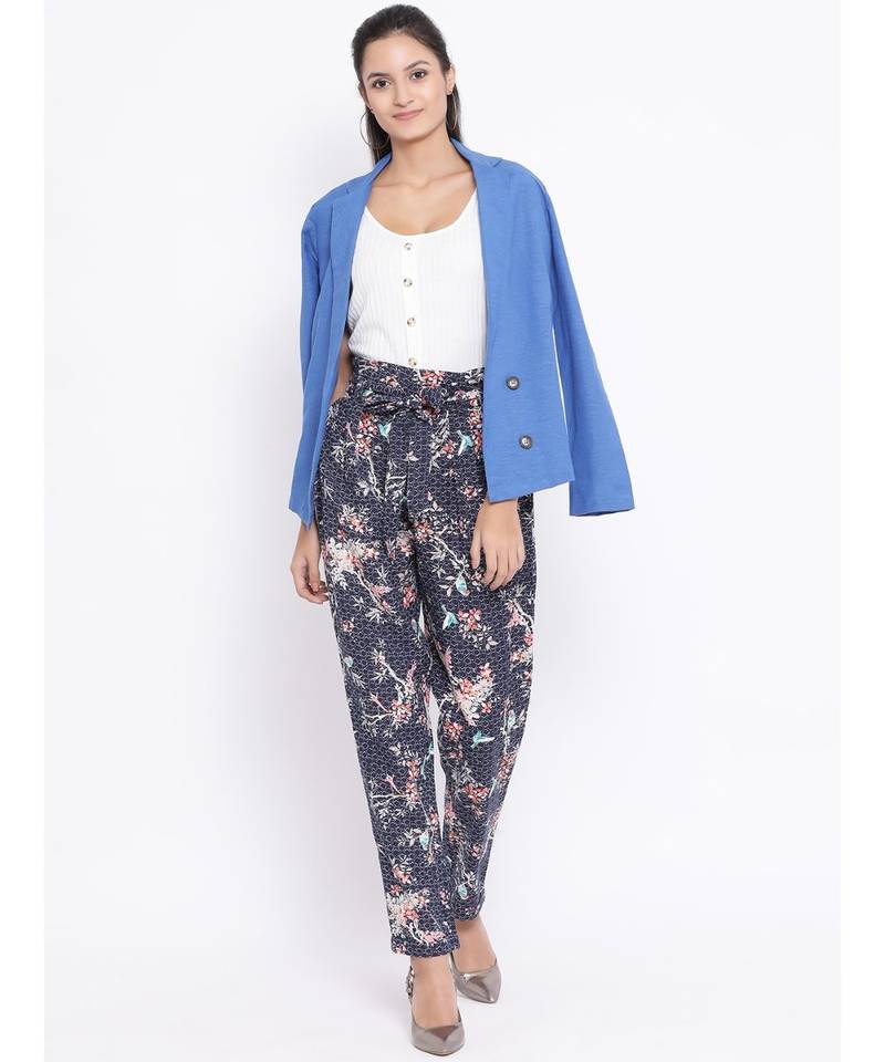 Grey printed Cotton Pant