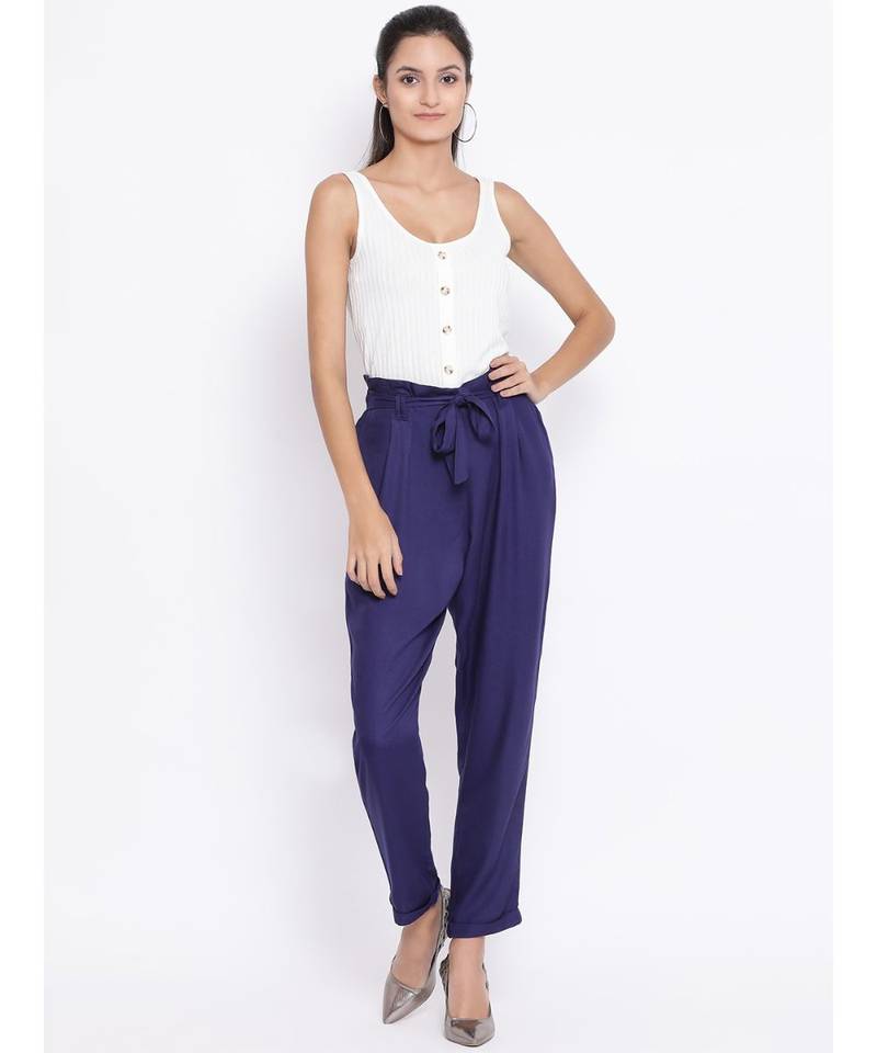 Blue printed Cotton Pant