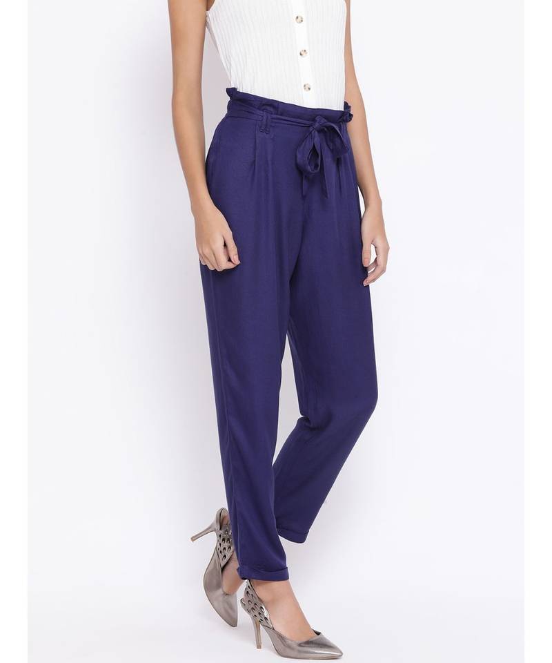 Blue printed Cotton Pant
