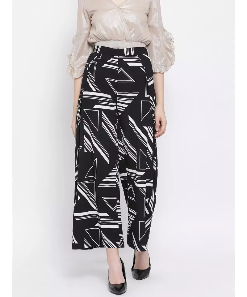 Black printed Cotton Pant