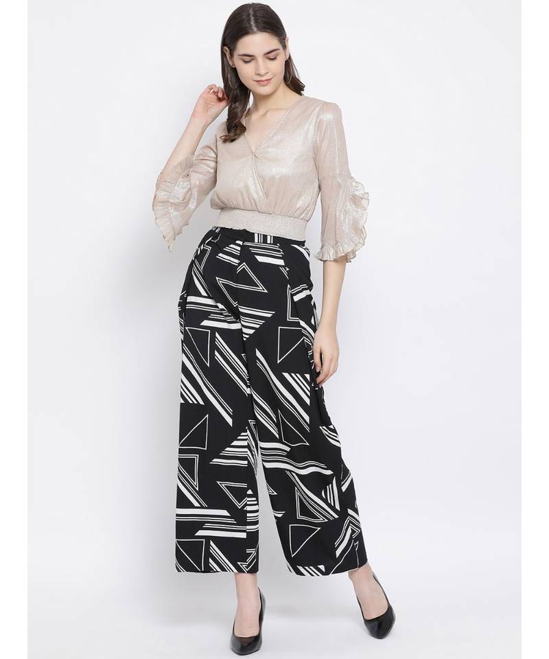 Black printed Cotton Pant