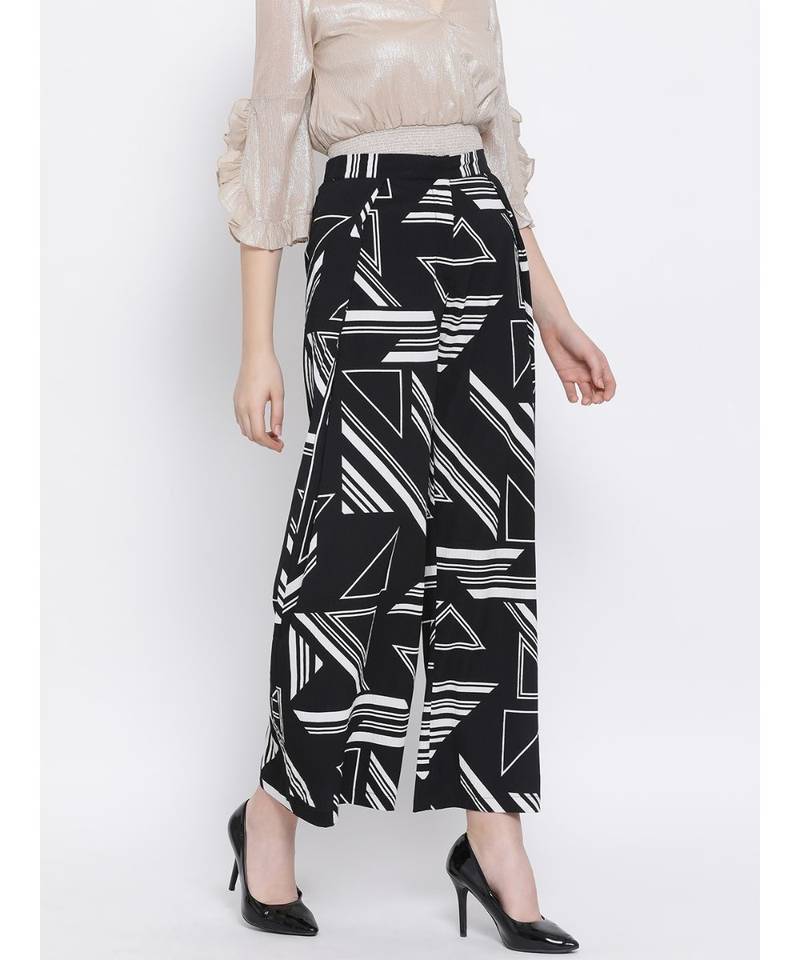 Black printed Cotton Pant