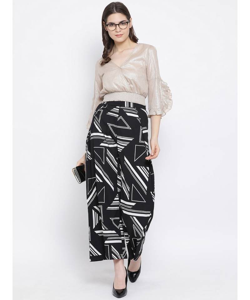 Black printed Cotton Pant