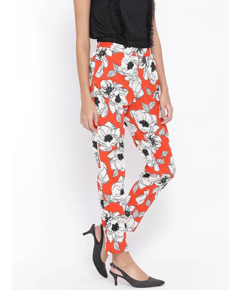 Red printed Cotton Pant
