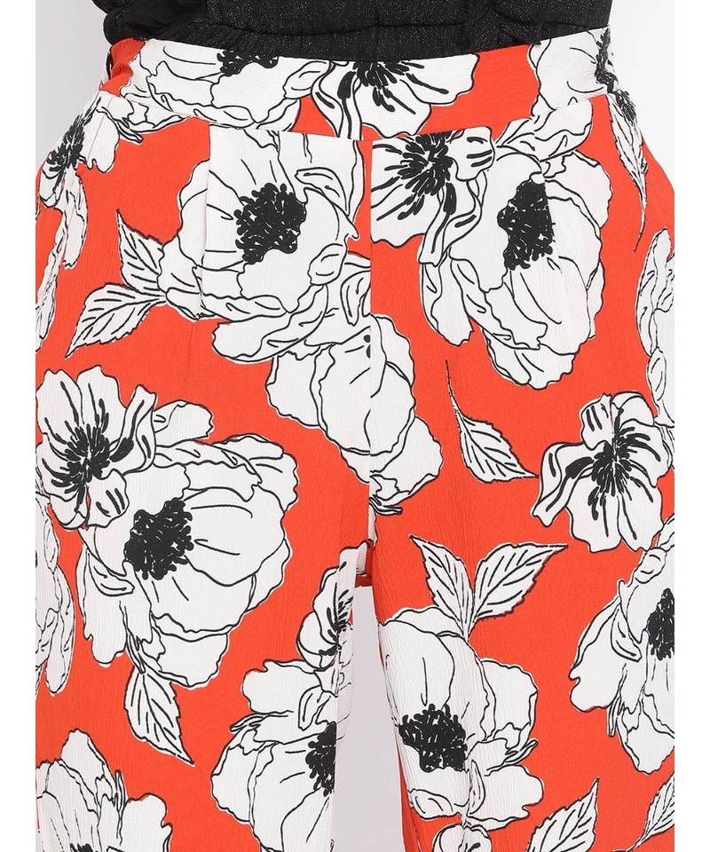 Red printed Cotton Pant