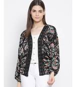 Black printed Cotton Shrug