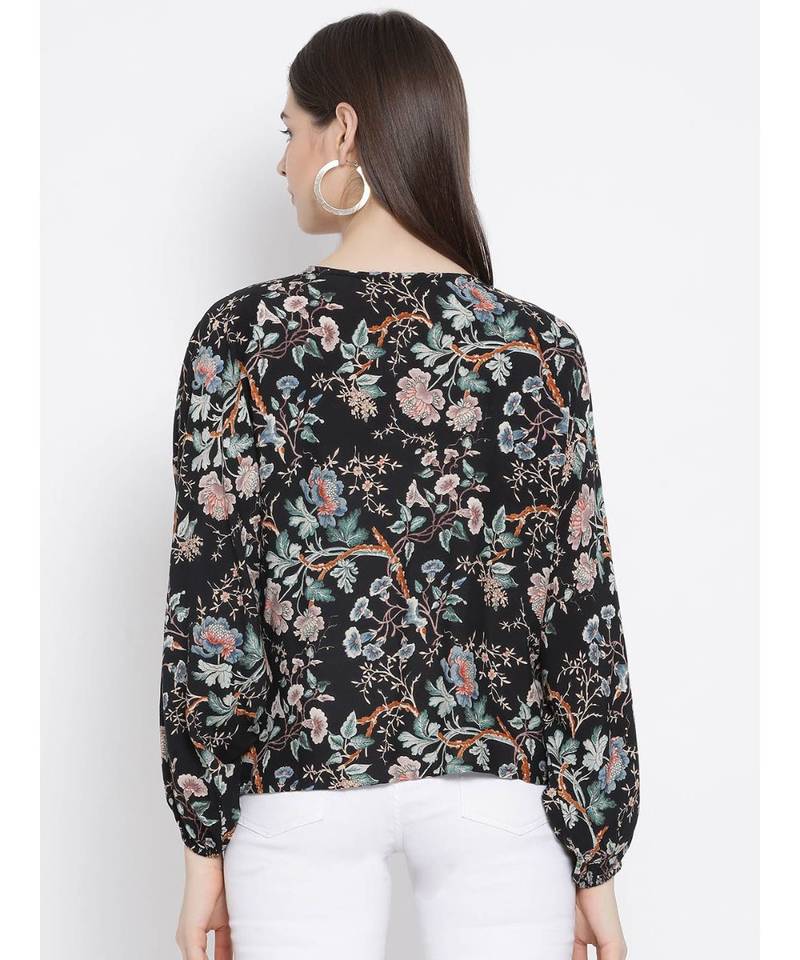 Black printed Cotton Shrug