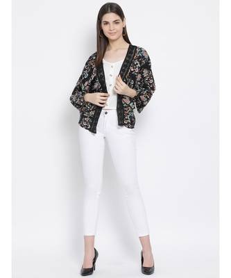 Black printed Cotton Shrug 6