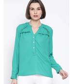 Green printed Cotton Top