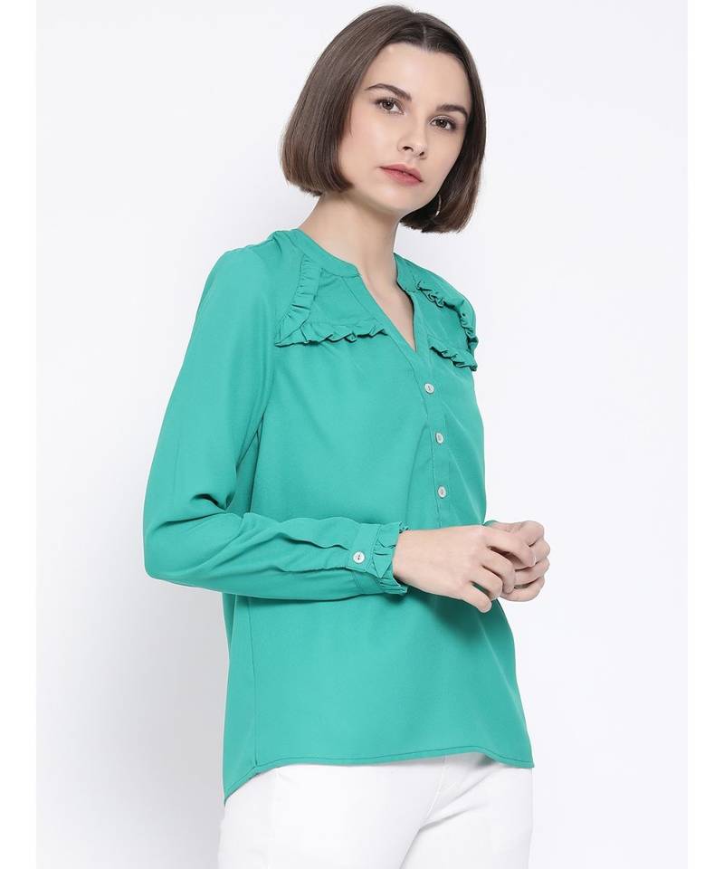 Green printed Cotton Top