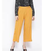 Yellow printed Cotton Pant