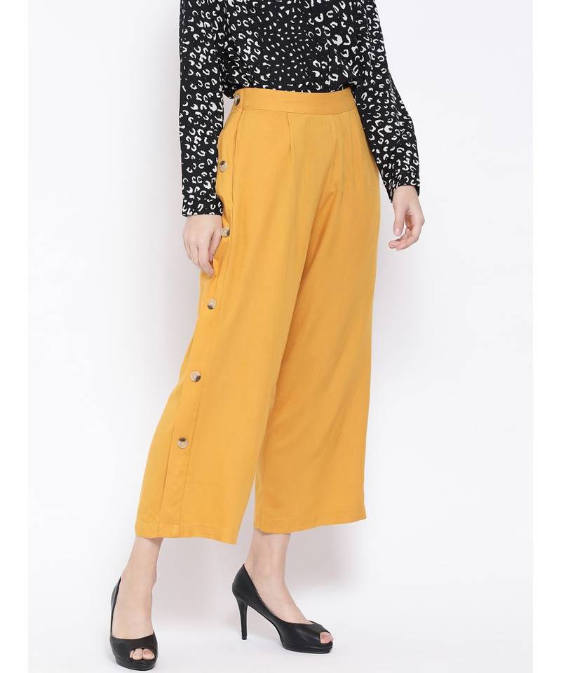 Yellow printed Cotton Pant