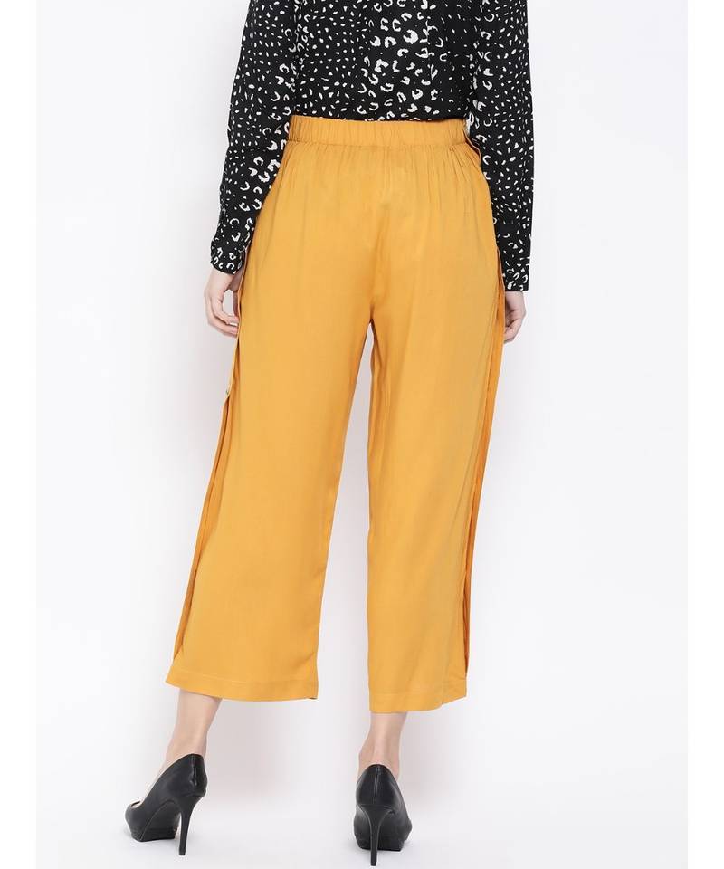 Yellow printed Cotton Pant