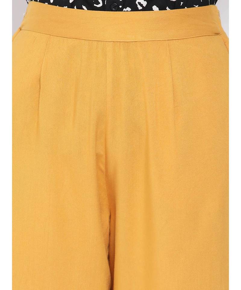Yellow printed Cotton Pant