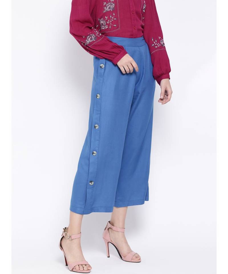 Blue printed Cotton Pant