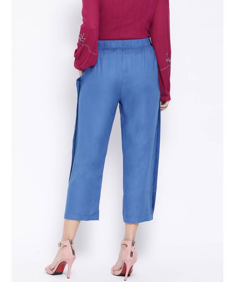 Blue printed Cotton Pant