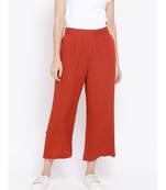 Brown printed Cotton Pant