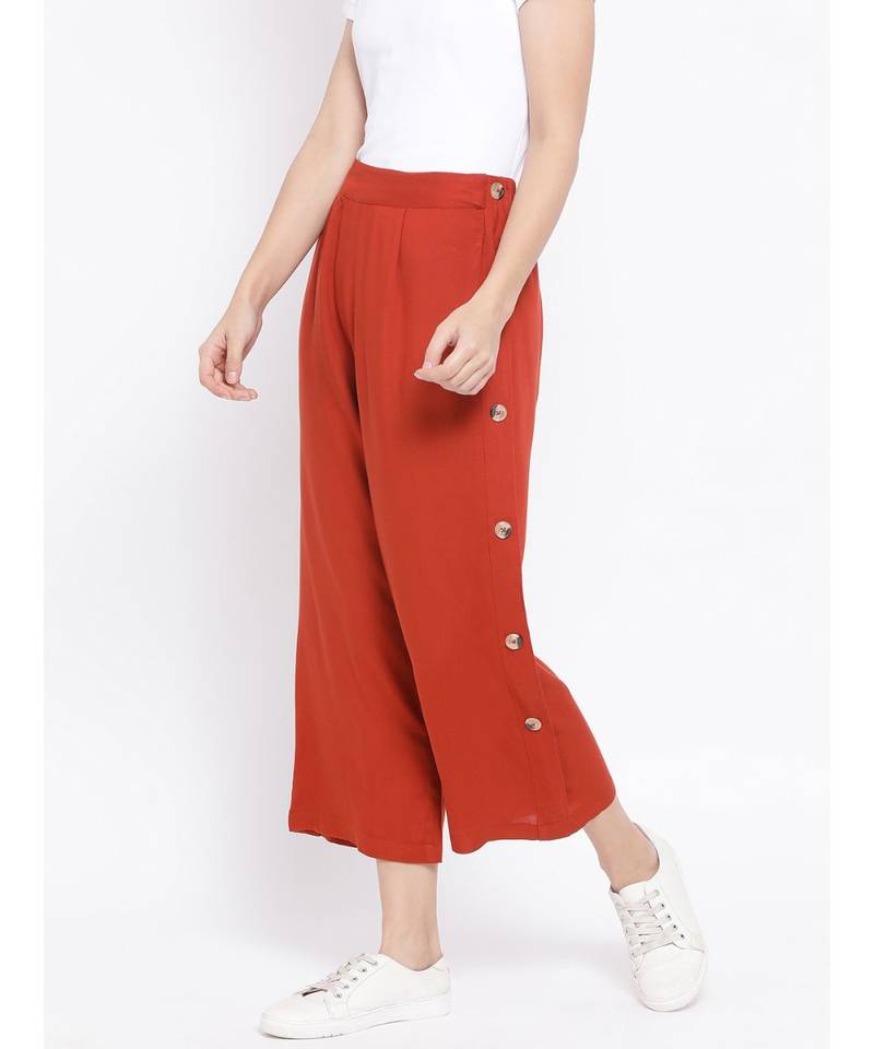 Brown printed Cotton Pant