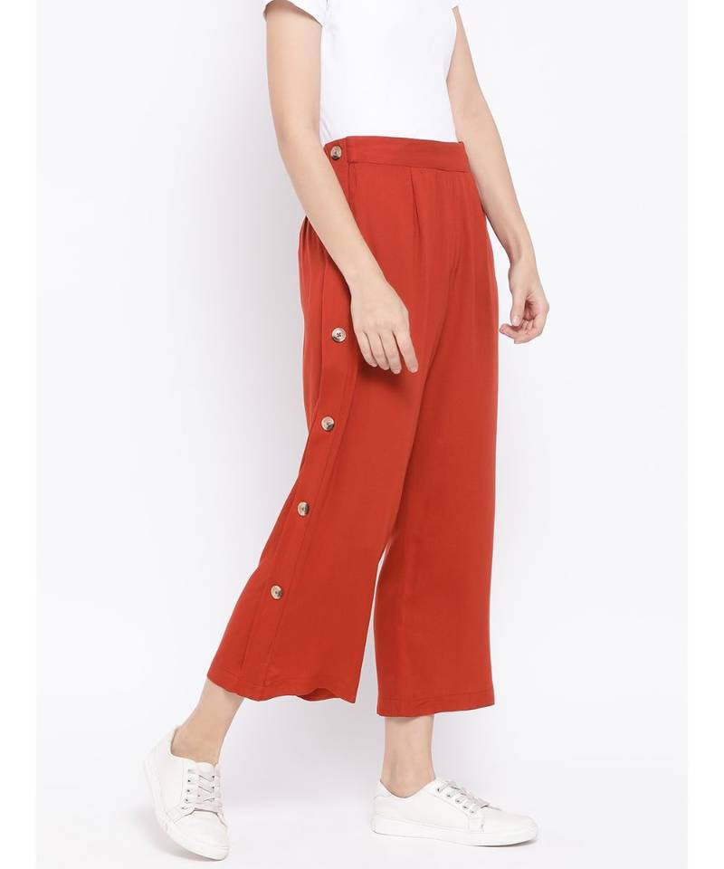 Brown printed Cotton Pant