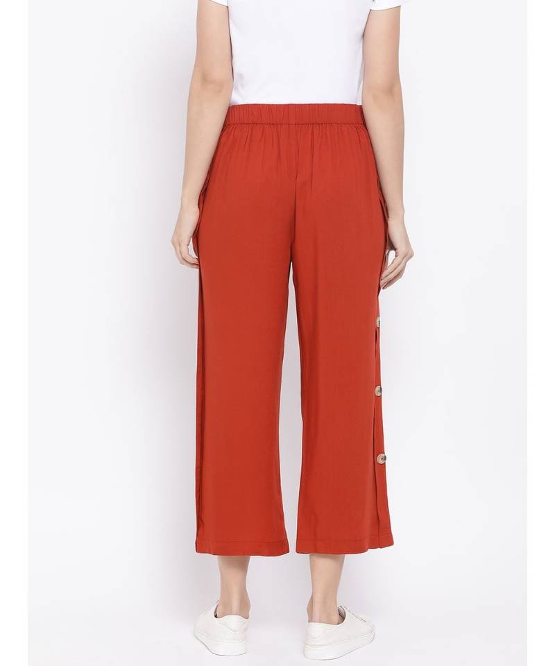 Brown printed Cotton Pant