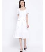 White plain Cotton Dress