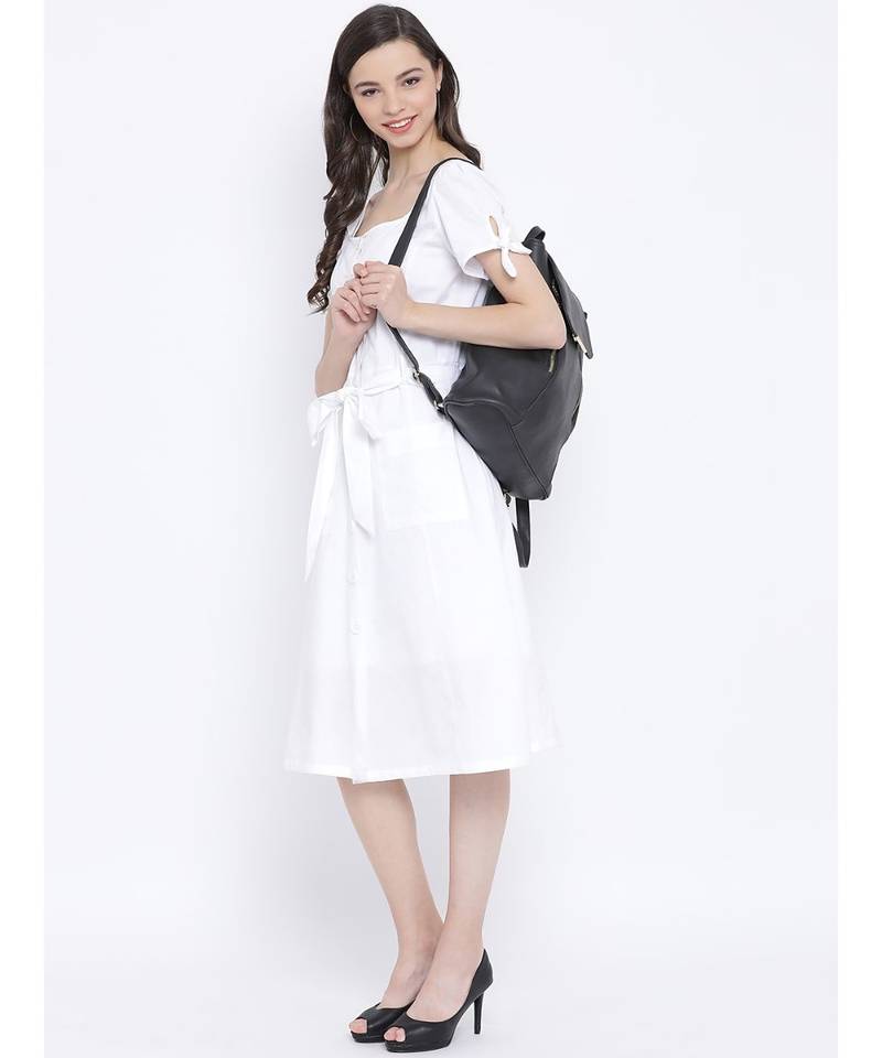 White plain Cotton Dress