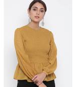 Mustard printed Cotton Top