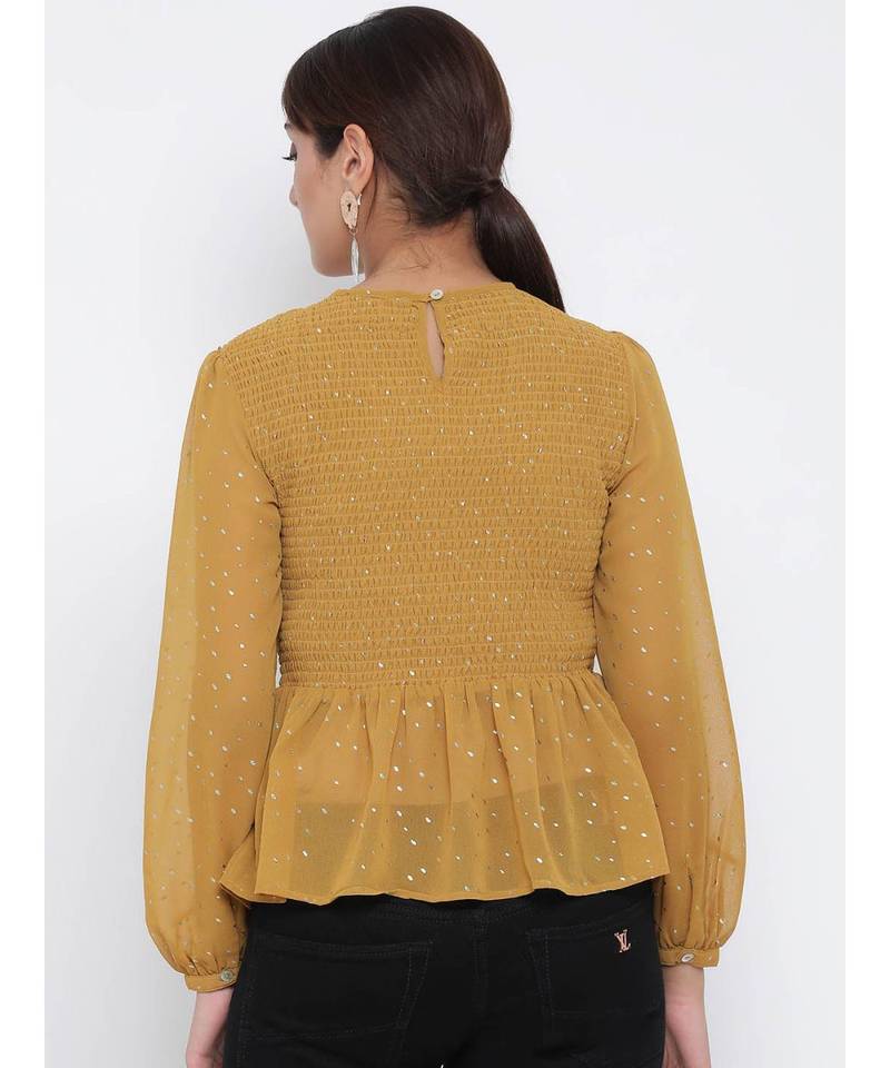 Mustard printed Cotton Top