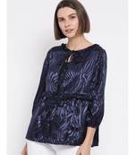 blue printed Cotton Shrug