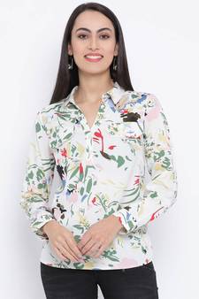 White printed Cotton Top