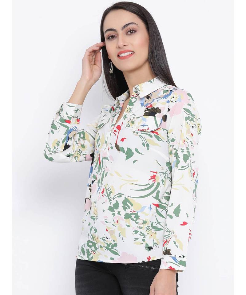 White printed Cotton Top