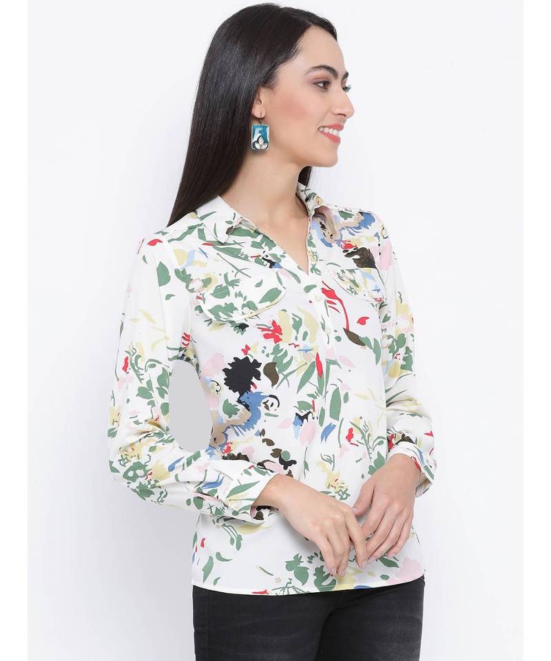 White printed Cotton Top