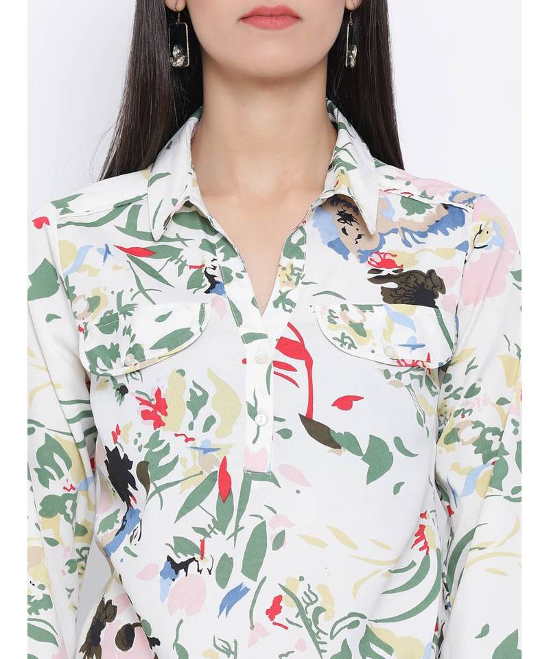 White printed Cotton Top