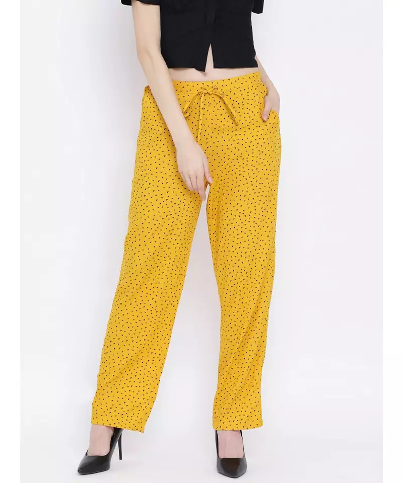 Maroon printed Cotton Pant