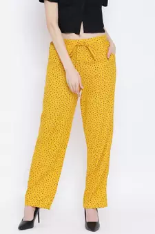 Maroon printed Cotton Pant