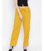 Maroon printed Cotton Pant